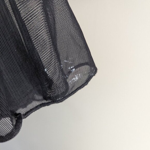 Ronnie Nicole Velvet Sheer Embroidered Mesh Sleeve Cowl Neck top - Picture 7 of 7